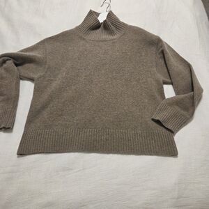 Relaxed Cowl Neck Sweater in Taupe